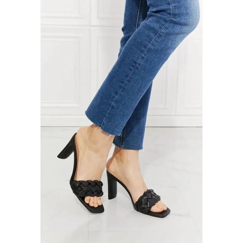 ✨Quipid Block Heel Braided Black Sz 10 Sandals✨